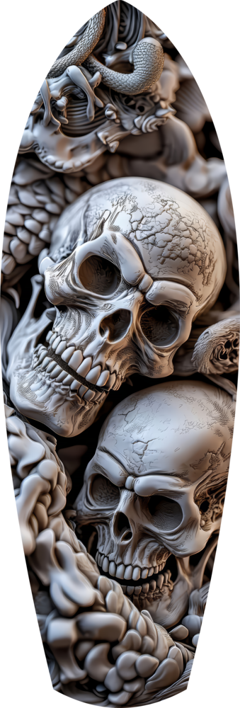 Skull Pile Snake Gothic Memento Mori Glass Wall Art