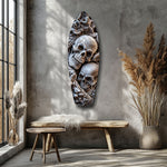 Skull Pile Snake Gothic Memento Mori Glass Wall Art.