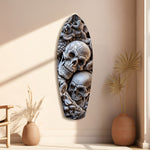 Skull Pile Snake Gothic Memento Mori Glass Wall Art.