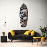 Skull Pile Snake Gothic Memento Mori Glass Wall Art.