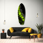 Neon Green Black Graffiti Street Art Glass Wall Art.