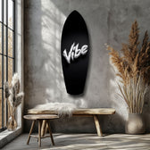 Vibe Feather Typography Minimal Glass Wall Art.