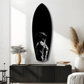 Bodybuilder Roar Triumph Black White Glass Wall Art.