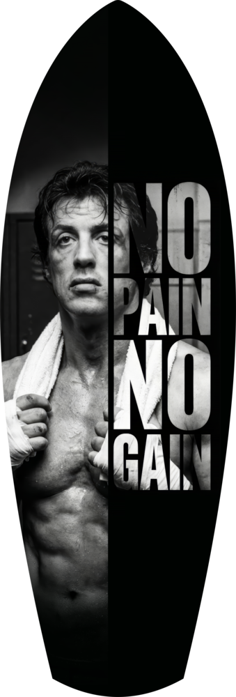 No Pain No Gain Boxer Motivational Glass Wall Art
