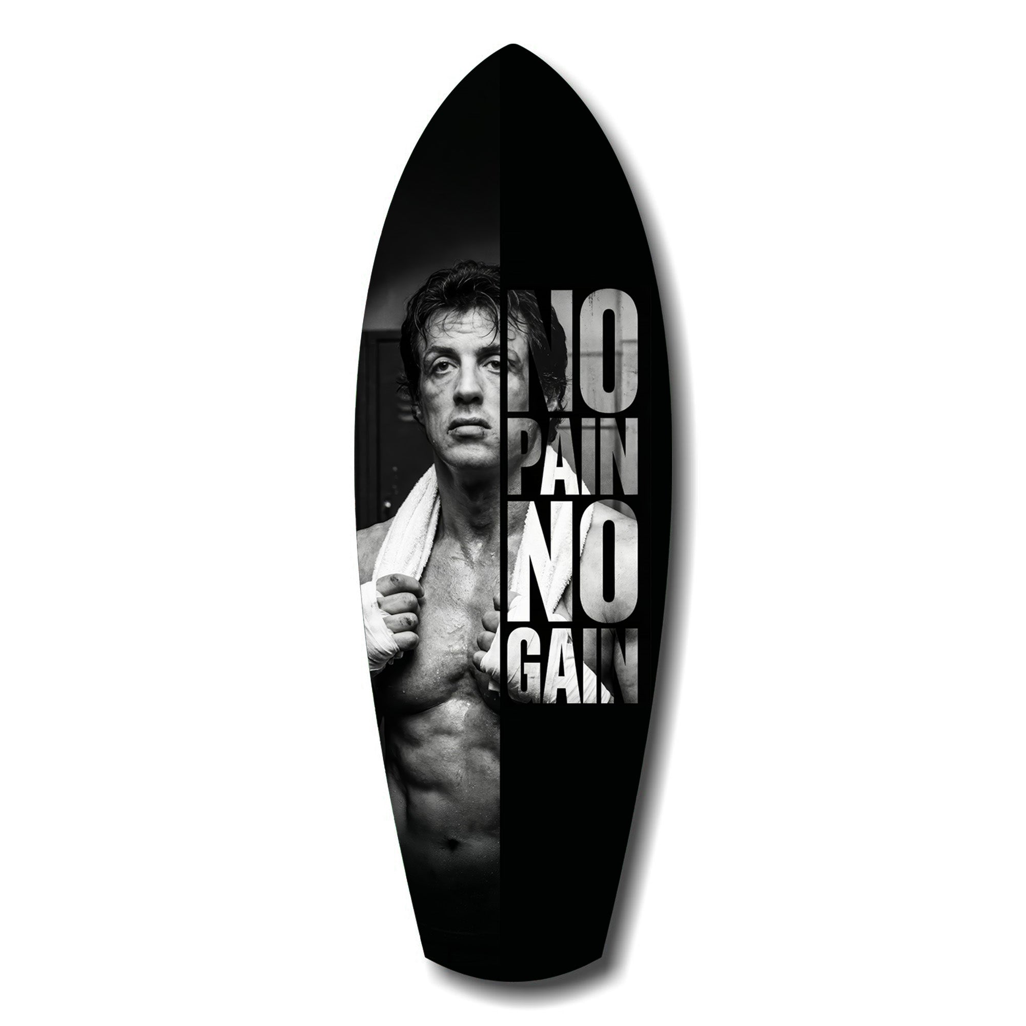 No Pain No Gain Boxer Motivational Glass Wall Art.