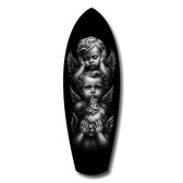 Three Wise Cherubs See Hear Speak No Evil Glass Wall Art.