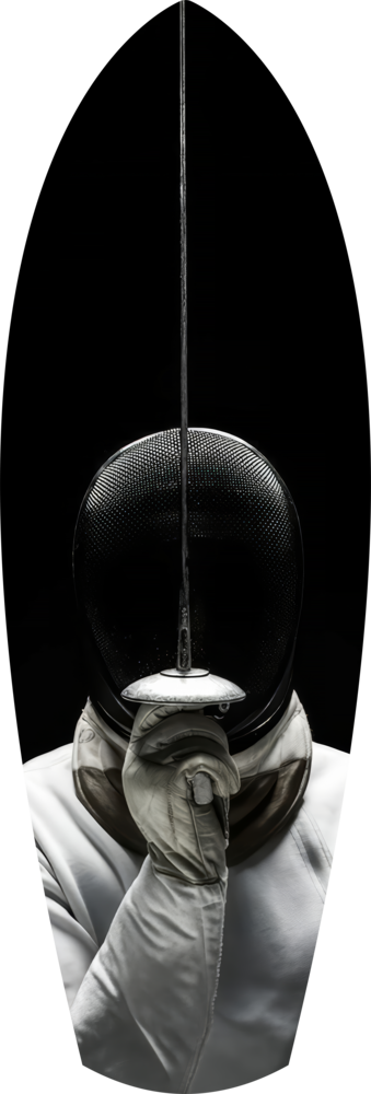 Fencer Mask Sword Athletic Glass Wall Art