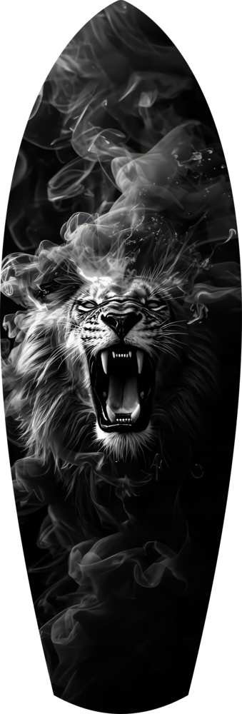 Roaring Lion Smoke Monochrome Glass Wall Art