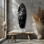 Roaring Lion Smoke Monochrome Glass Wall Art.