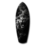 Roaring Lion Smoke Monochrome Glass Wall Art.