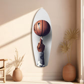 Spinning Basketball Finger Balance Glass Wall Art.