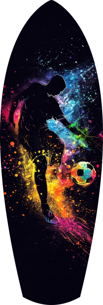 Soccer Player Kick Color Splash Glass Wall Art