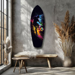 Soccer Player Kick Color Splash Glass Wall Art.