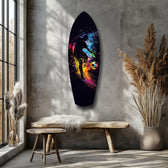 Soccer Player Kick Color Splash Glass Wall Art.