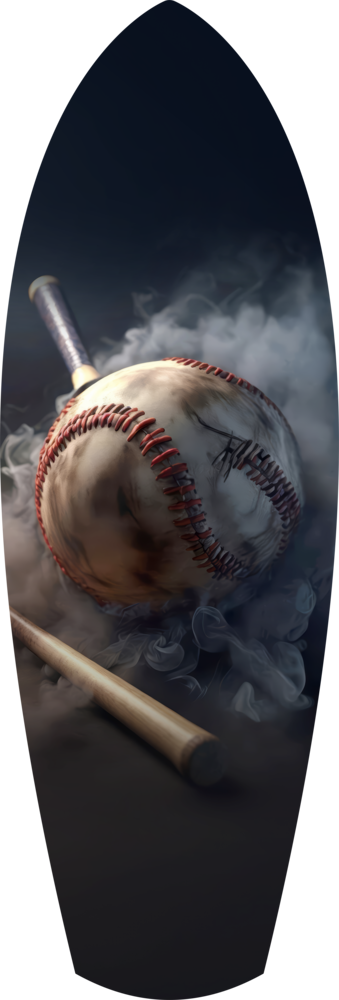 Vintage Baseball Bat Smoke Dramatic Glass Wall Art