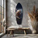 Vintage Baseball Bat Smoke Dramatic Glass Wall Art.