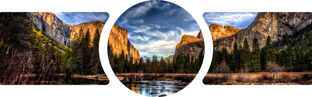 Golden Cliffs Mountain Valley 3 Piece Glass Wall Art