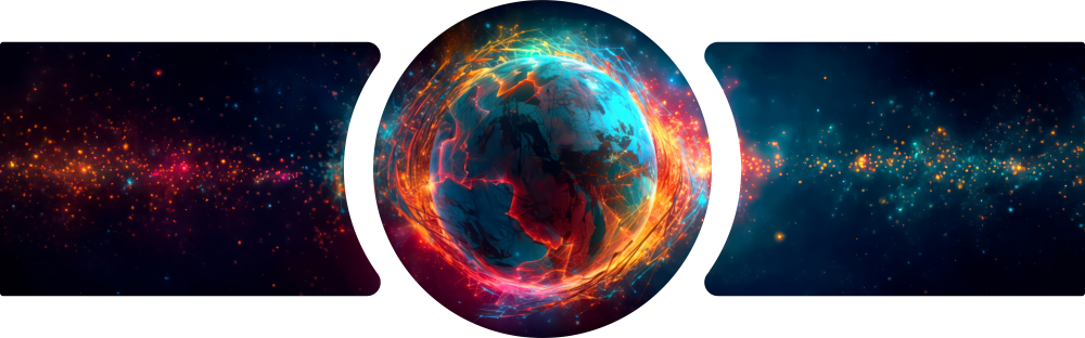 Glowing Cosmic Planet 3 Piece Glass Wall Art