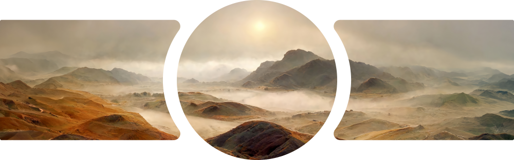 Misty Golden Mountain Valley 3 Piece Glass Wall Art