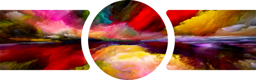 Vivid Painted Horizon Color Storm 3 Piece Glass Wall Art