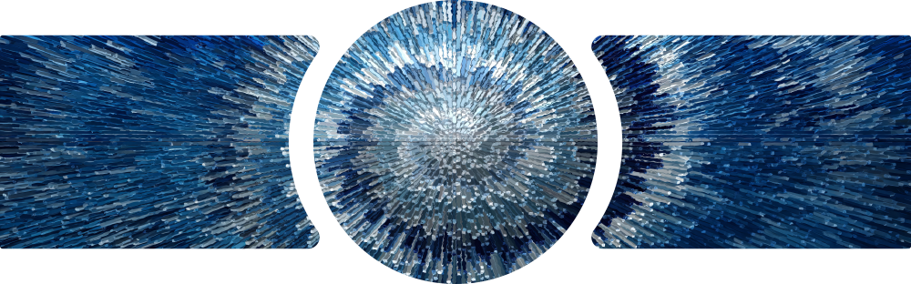 Blue Silver Exploding Starburst Shards 3 Piece Glass Wall Art