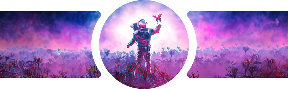 Astronaut and Butterfly Pink Dream 3 Piece Glass Wall Art