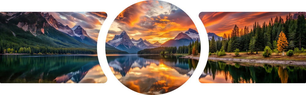 Mountain Lake Sunset Reflection 3 Piece Glass Wall Art