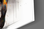Power of Colors glass wall art catching light to reveal its painterly splashes