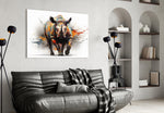Wildlife glass print bringing kinetic energy to a creative loft
