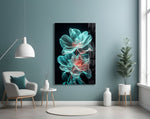 Floral glass print bringing luxe calm to a women's boutique