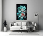 Luminous peony artwork styled in a designer's office