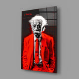 Einstein "I told you" Glass Wall Art Red