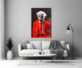 Einstein artwork styled in a creative office interior