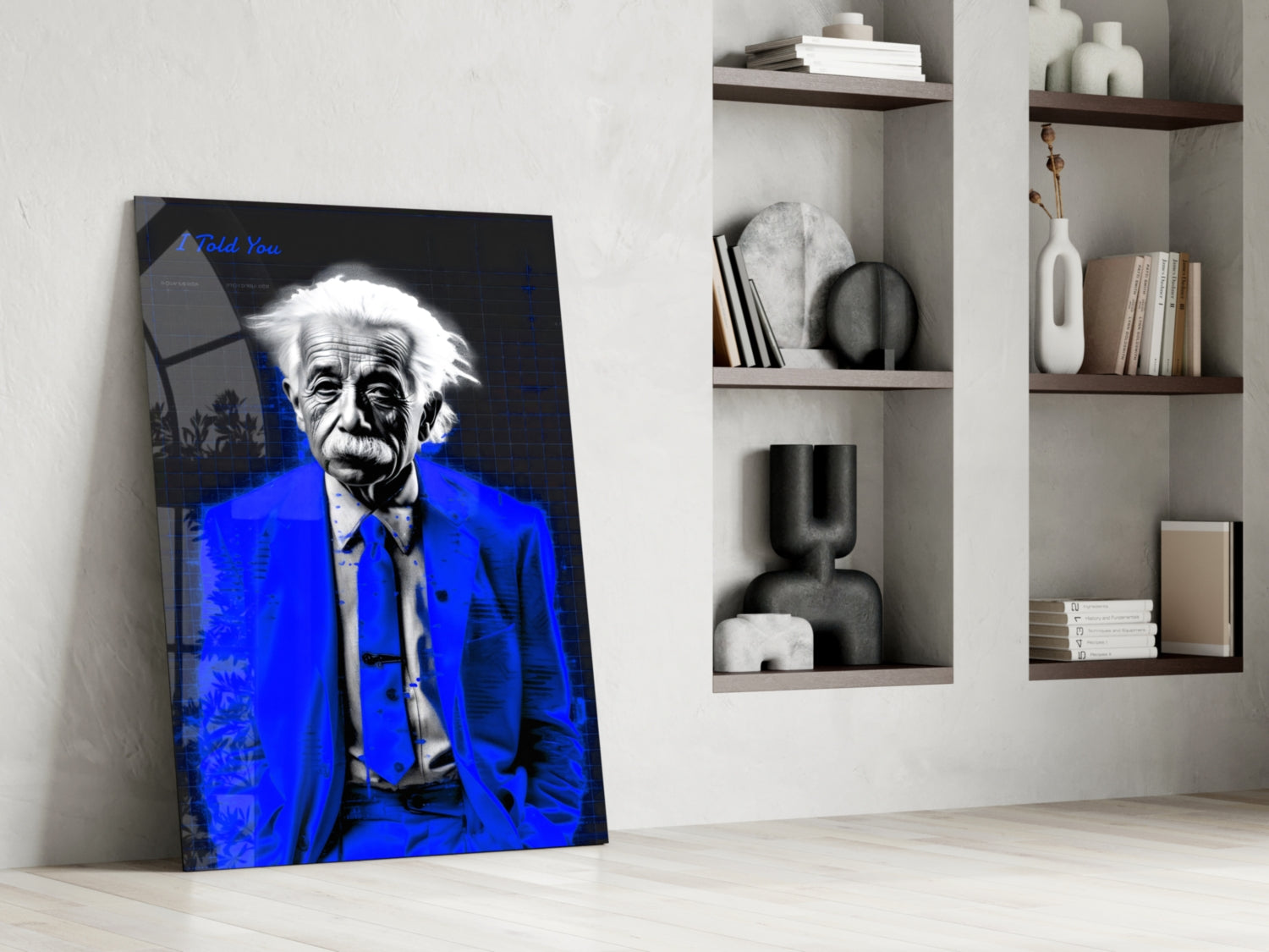 Albert Einstein's Colorful World Glass Wall Art || Designer Collection