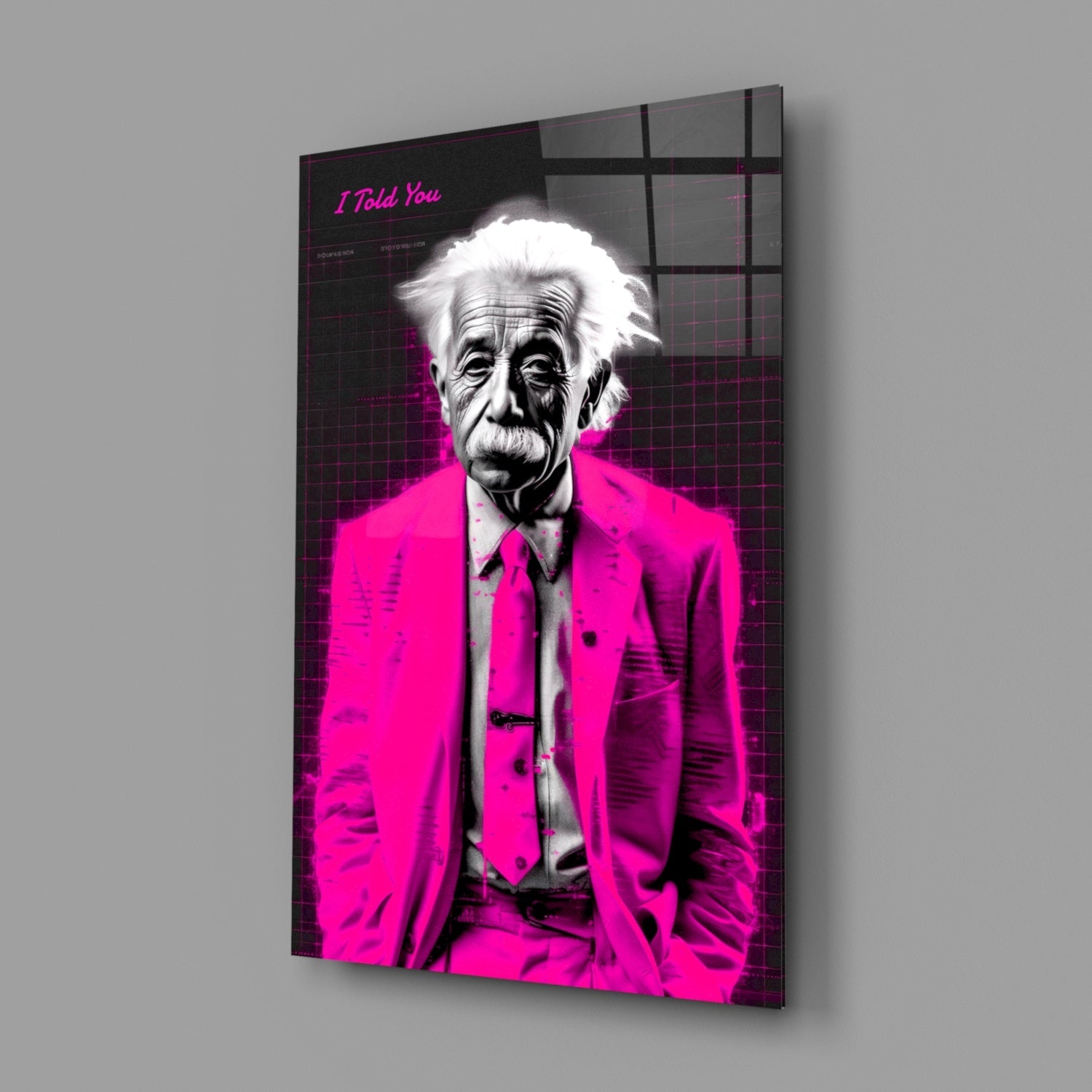 Albert Einstein's Colorful World Glass Wall Art || Designer Collection