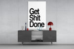 Minimalist glass print bringing motivation to a home gym