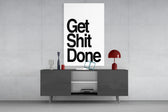 Minimalist glass print bringing motivation to a home gym
