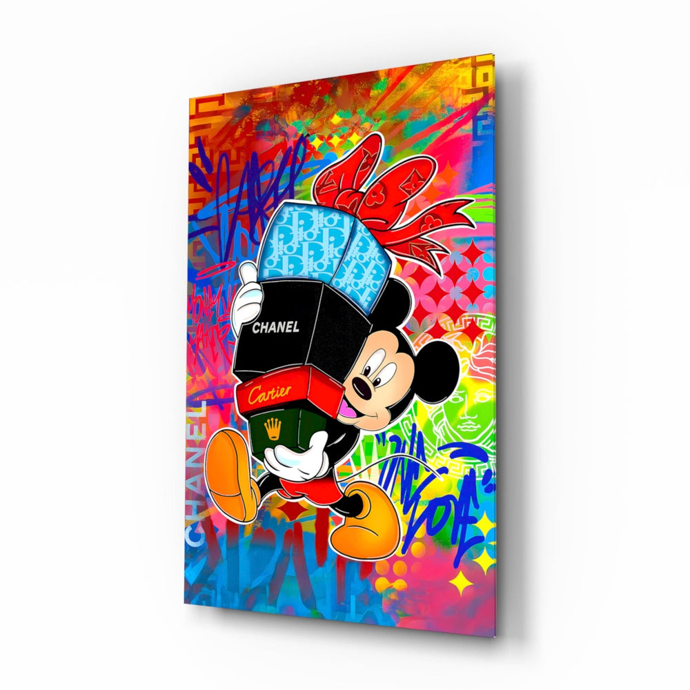 Luxury-pop panel anchoring a creative office wall