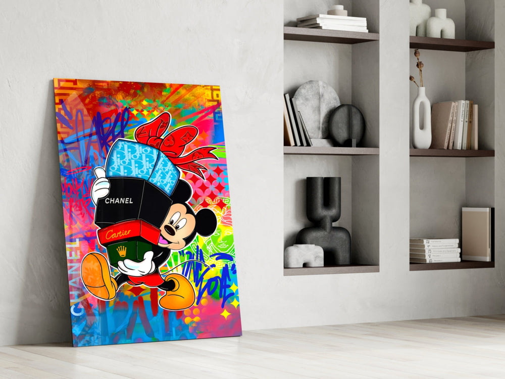 Designer-collection artwork in a fashion-leaning home interior