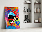 Designer-collection artwork in a fashion-leaning home interior