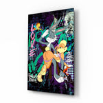 Cartoon-luxury panel anchoring a creative loft wall