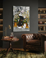 Bugs Bunny Go Get It pop-graffiti glass wall art in a modern executive office
