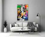 Mona Lisa Mayhem artwork styled in a teen's bedroom with vibrant accents