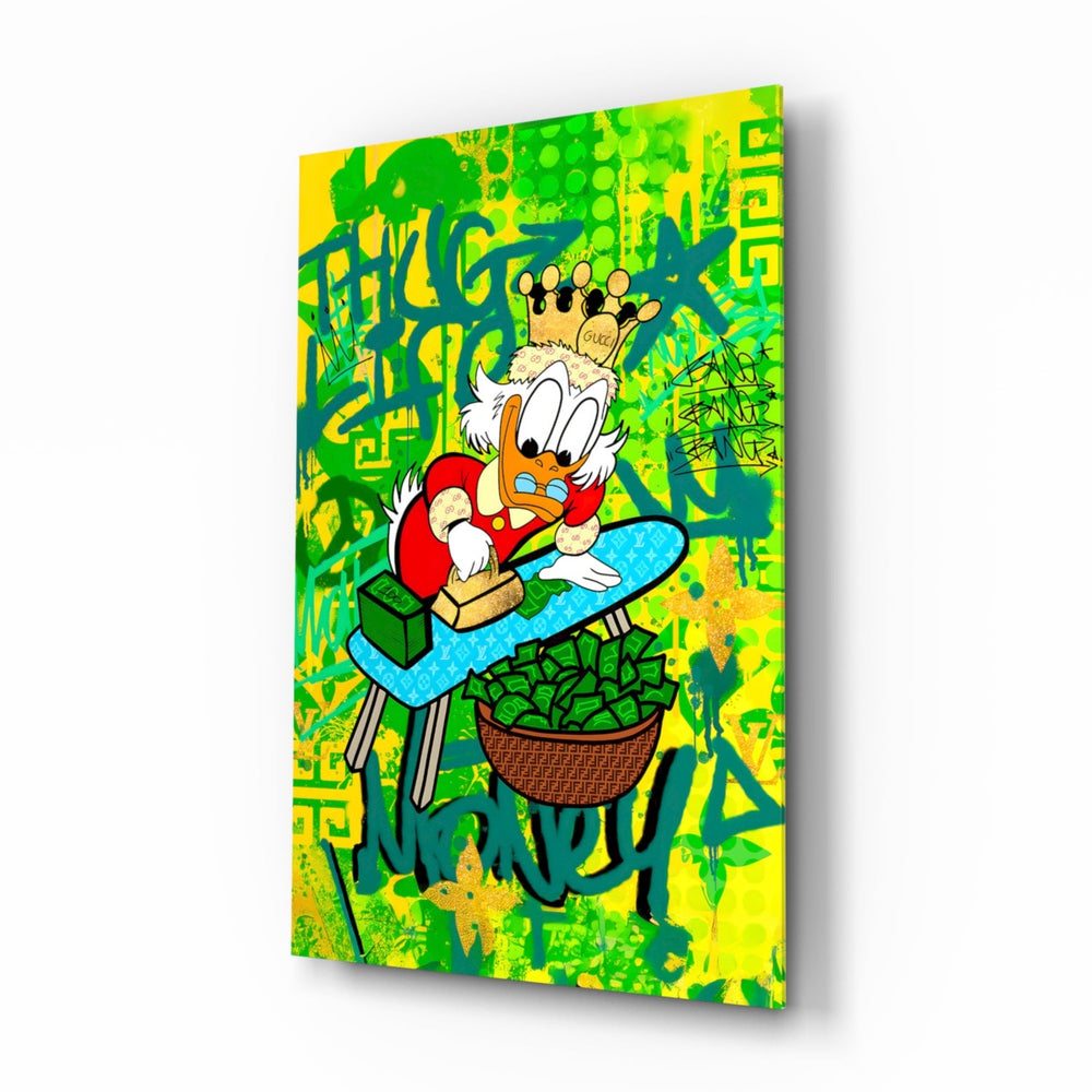 Designer-collection panel anchoring a creative office wall
