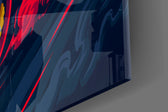 Porsche 911 RSR glass wall art catching light to reveal its inked detail