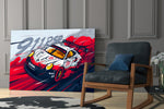 Designer-collection artwork in a designer's loft with industrial accents