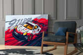 Designer-collection artwork in a designer's loft with industrial accents