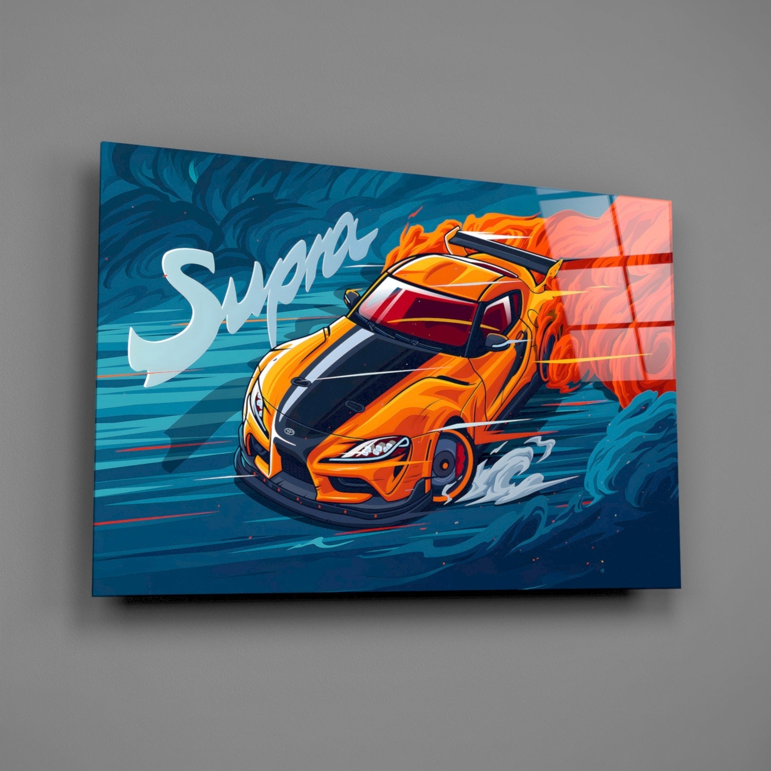 Supra Blazing Speed Glass Wall Art || Designer Collection