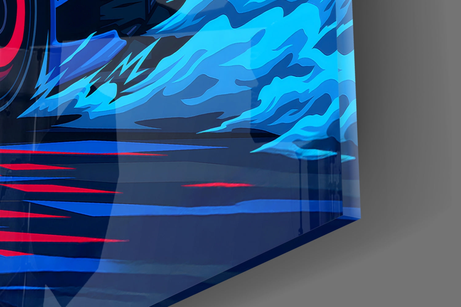 Subaru BRZ Blue Speed Glass Wall Art || Designer Collection