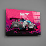 Designer-collection JDM panel anchoring a garage lounge wall